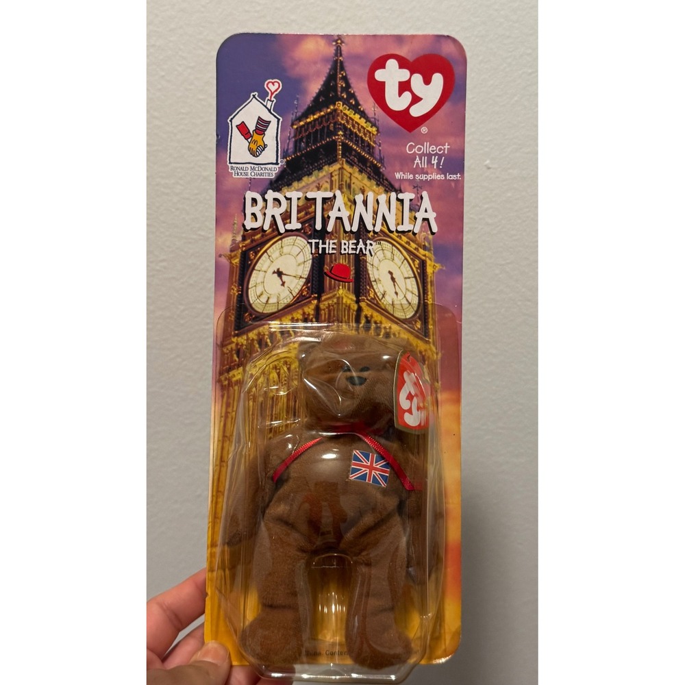Ty Teenie Beanie Baby Britannia the Bear 1999 McDonalds Vintage New In Package